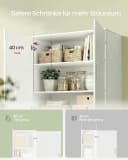 SONGMICS Aktenschrank Mehrzweckschrank Weiß 5 Ablagen Bild 4