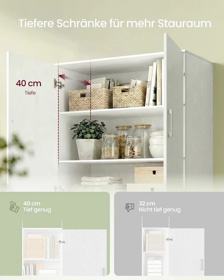 SONGMICS Aktenschrank Mehrzweckschrank Weiß 5 Ablagen - Bild 4