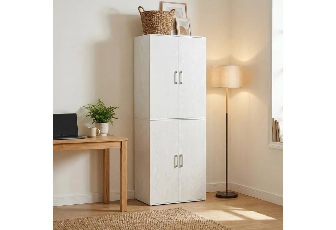 SONGMICS Aktenschrank Mehrzweckschrank Weiß 5 Ablagen - Bild 2