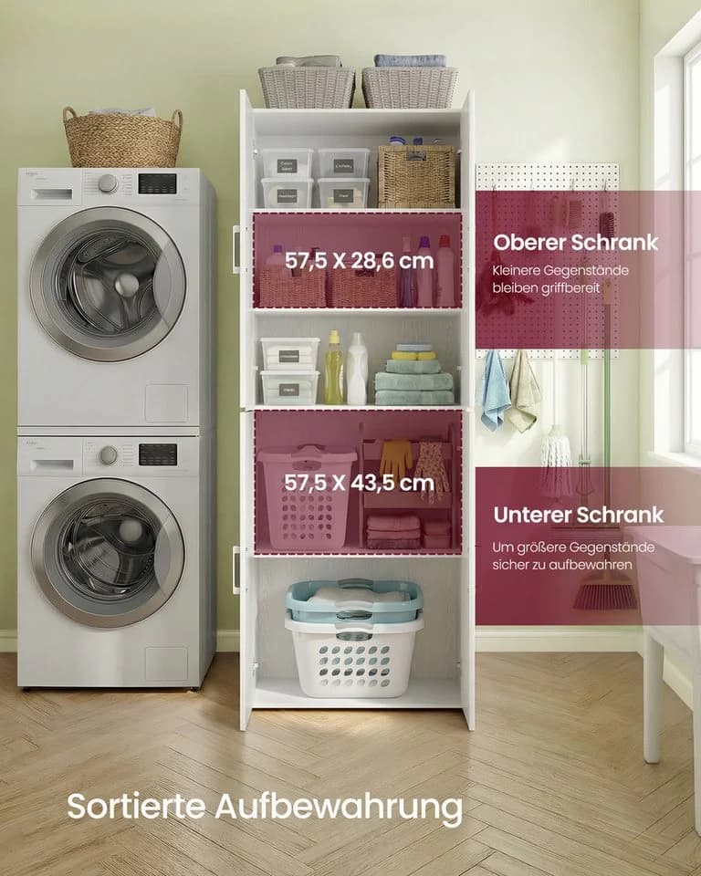 SONGMICS Aktenschrank Mehrzweckschrank Weiß 5 Ablagen - Bild 3