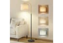 VASAGLE Stehlampe Bogenlampe Modern Mattschwarz Blassgold Bild 2