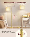 VASAGLE Stehlampe Bogenlampe höhenverstellbar 150-175 cm modern Bild 4
