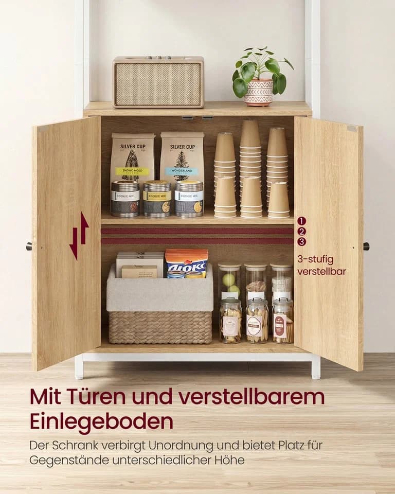 VASAGLE Bücherregal 6 Ebenen Goldeichenfarbe-Mattweiß - Bild 4