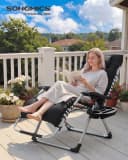 SONGMICS Gartenliege Stufenlos Einstellbar Relaxliege Mit Abnehmbarem Kissen Stahlrahmen Bild 1