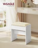 VASAGLE Schminktischhocker Schminktisch Makeup-Hocker Weiß Samt Bild 1