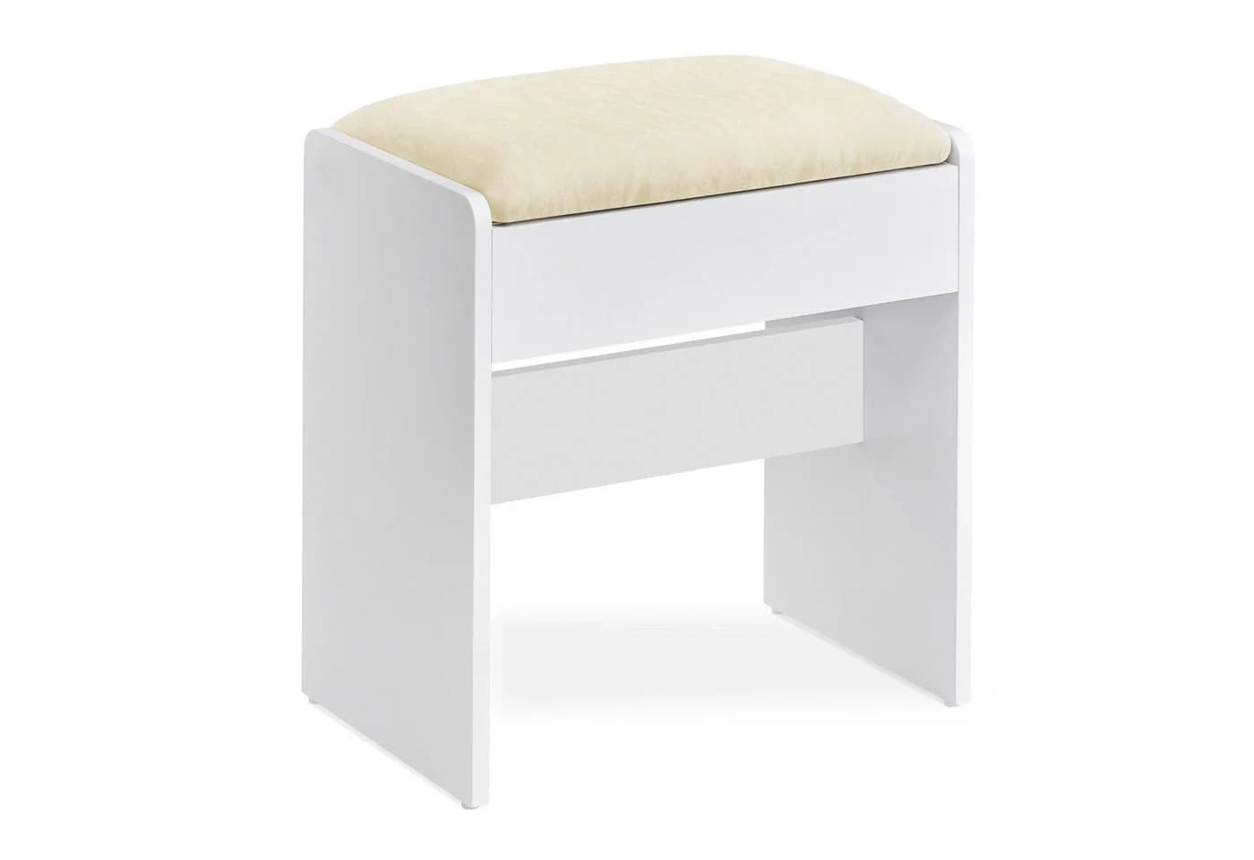 VASAGLE Schminktischhocker Schminktisch Makeup-Hocker Weiß Samt - Bild 2
