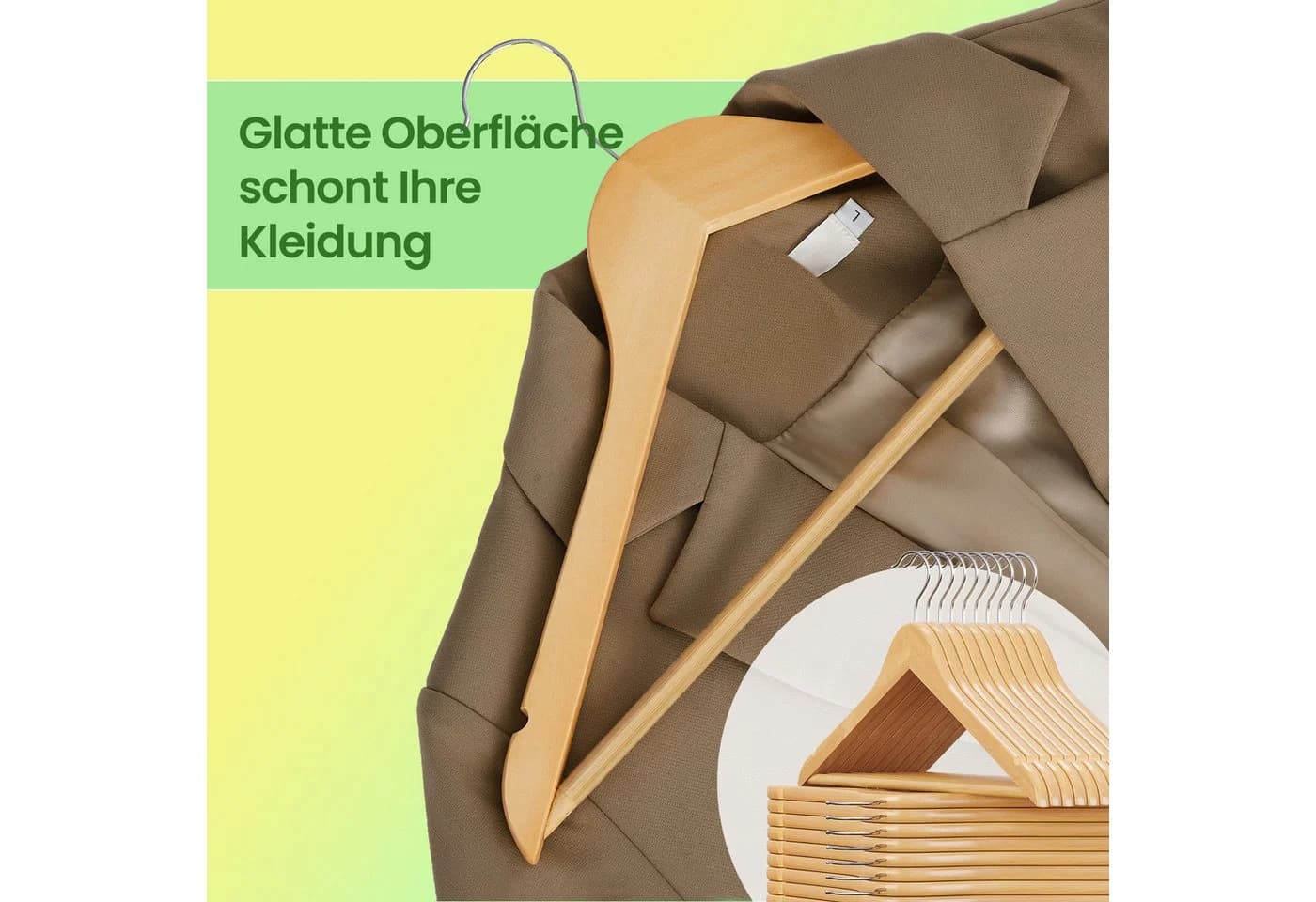 SONGMICS Kleiderbügel 20-tlg. Massivholz Roségold