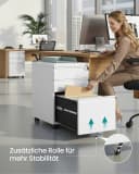 SONGMICS Rollcontainer Aktenschrank 3 Schubladen Stahl Mattschwarz Bild 3