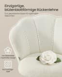 SONGMICS Bürostuhl drehbar Fleece bis 110 kg Weiß Bild 3