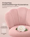 SONGMICS Bürostuhl drehbar Schminktischstuhl Fleece Rosa Bild 3