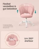 SONGMICS Bürostuhl drehbar Schminktischstuhl Fleece Rosa Bild 5
