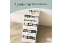 VASAGLE Kommode 6 Schubladen Weiß mit LED & Steckdose Bild 3