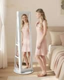 SONGMICS Schmuckschrank Spiegelschrank 3 Ablagen Standspiegel Bild 1