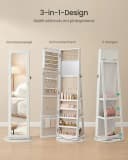 SONGMICS Schmuckschrank Spiegelschrank 3 Ablagen Standspiegel Bild 3
