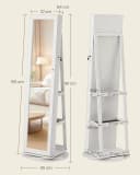 SONGMICS Schmuckschrank Spiegelschrank 3 Ablagen Standspiegel Bild 5