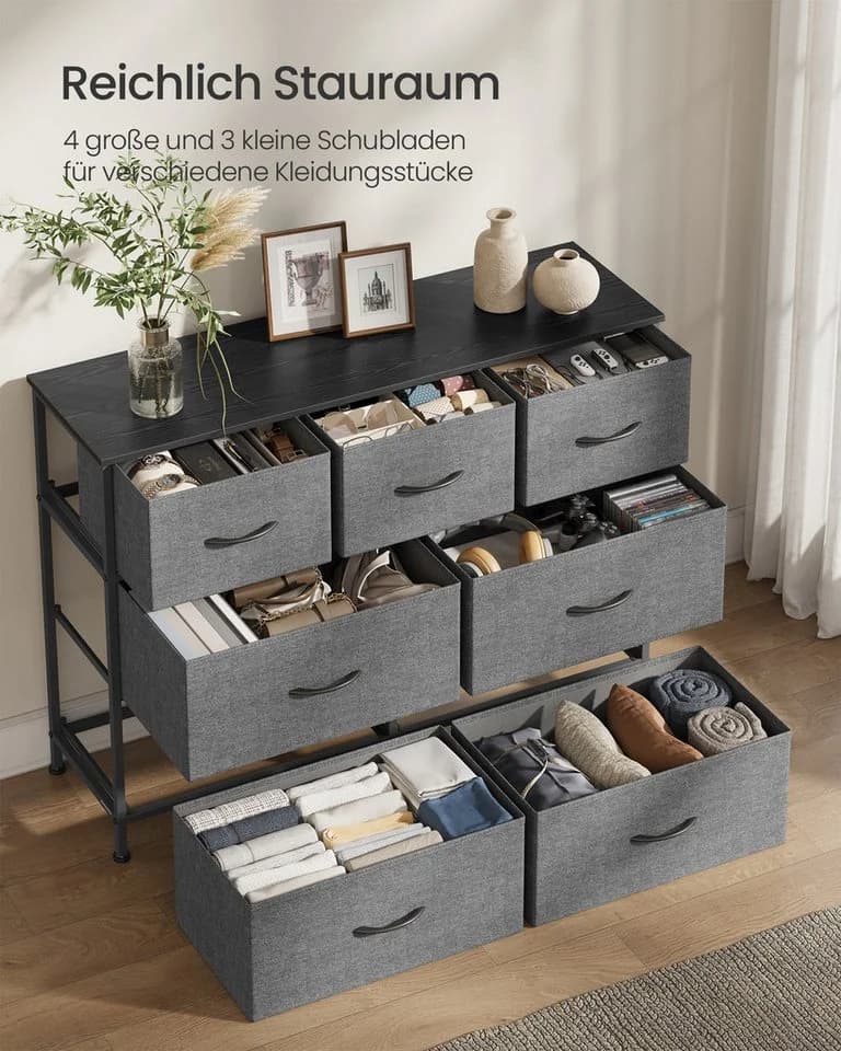 SONGMICS Kommode Schrank Aufbewahrung Stahl MDF Vliesstoff - Bild 3
