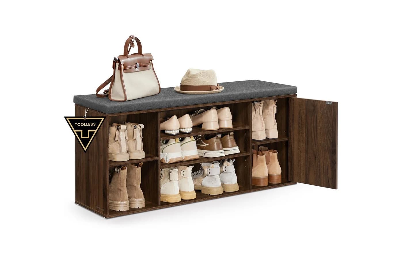 SONGMICS HOME Schuhbank mit Stauraum und Sitzkissen - Bild 2