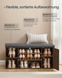 SONGMICS HOME Schuhbank mit Stauraum und Sitzkissen Bild 4