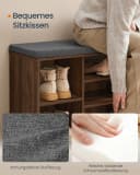 SONGMICS HOME Schuhbank mit Stauraum und Sitzkissen Bild 5