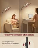 VASAGLE Stehlampe mit Schwanenhals, höhenverstellbar, Stahl & Zement Bild 3