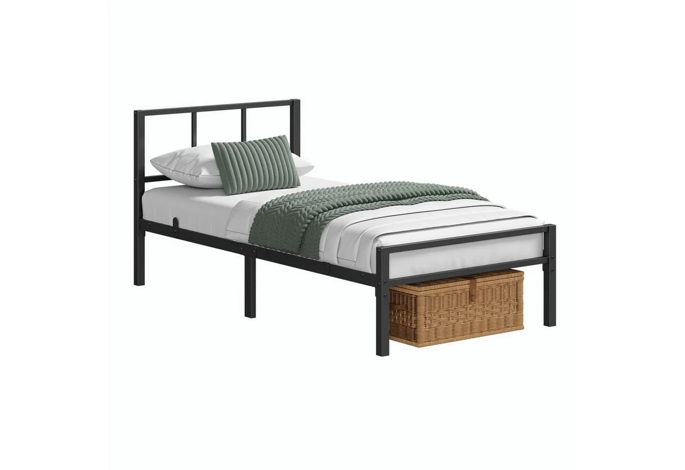 VASAGLE Metallbett Einzelbett mit Kopfteil und Lattenrost - Bild 3