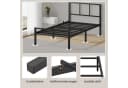 VASAGLE Metallbett Einzelbett mit Kopfteil und Lattenrost Bild 5