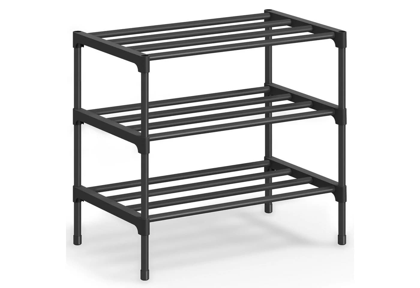 SONGMICS Schuhregal Schmal Schwarz 3 Ebenen Metall Organizer - Bild 2