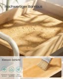 SONGMICS Beistellwagen Bambus Beige Küchenregal mit Griffen Bild 3