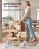 SONGMICS Beistellwagen Bambus Beige Küchenregal mit Griffen Bild 4