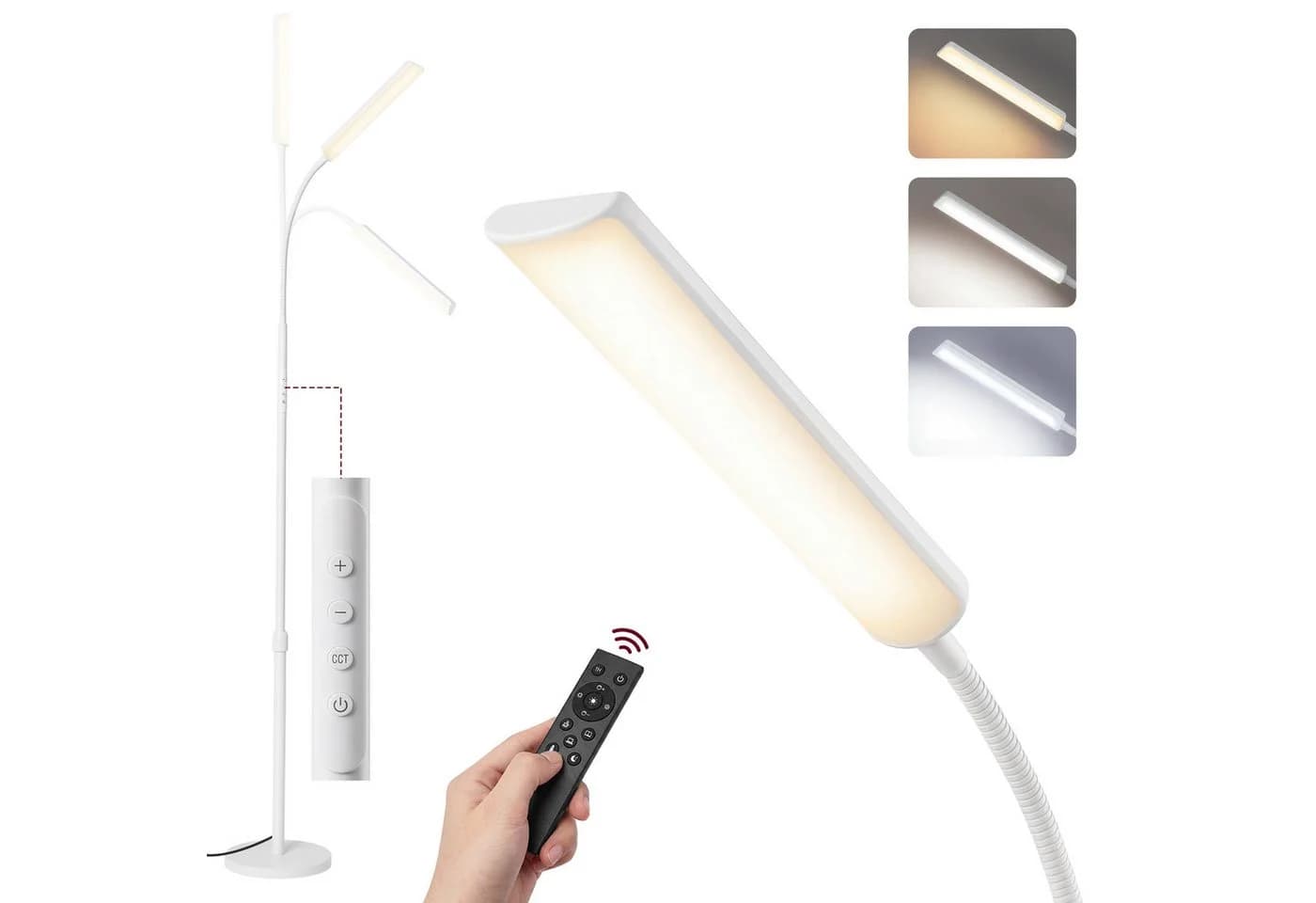 VASAGLE Stehlampe höhenverstellbar mit Schwanenhals und Timer - Bild 2