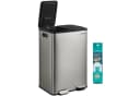 SONGMICS Mülleimer Mülltrennsystem 2x30L Softclose Silber Bild 2