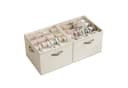 SONGMICS Schuhbox Stapelbar Beige Transparent 2er Set Bild 2