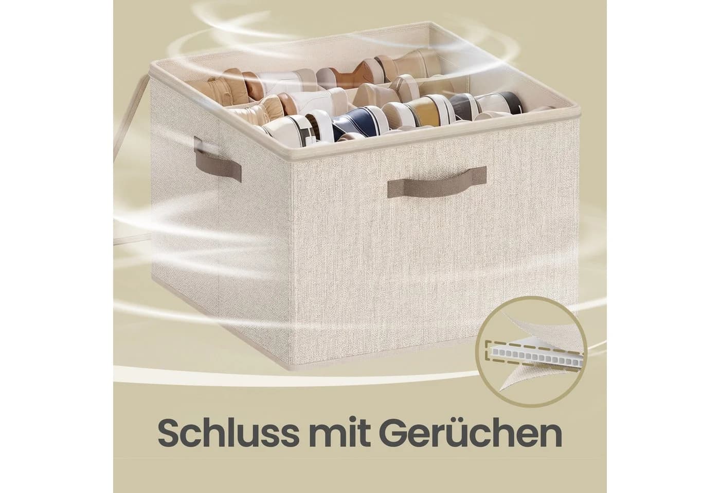 SONGMICS Schuhbox Stapelbar Beige Transparent 2er Set - Bild 5