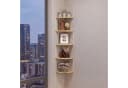 VASAGLE Eckregal Bücherregal 5 Ebenen Zickzack-Design Natureichenfarben-Mattweiß Bild 2