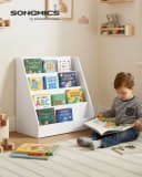 SONGMICS Spielzeugregal Montessori 4 Ebenen Weiß Bild 1