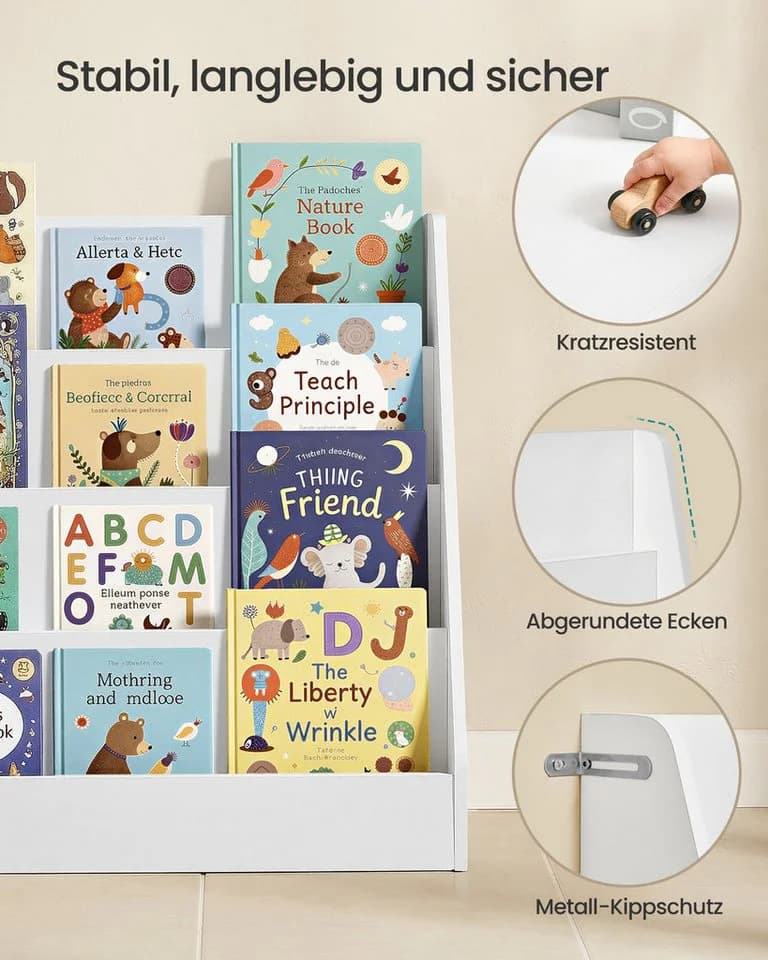 SONGMICS Spielzeugregal Montessori 4 Ebenen Weiß - Bild 4