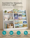 SONGMICS Kinderregal 5 Ebenen Weiß Montessori Spielzeugtruhe Bild 3