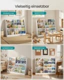 SONGMICS Kinderregal 5 Ebenen Weiß Montessori Spielzeugtruhe Bild 5