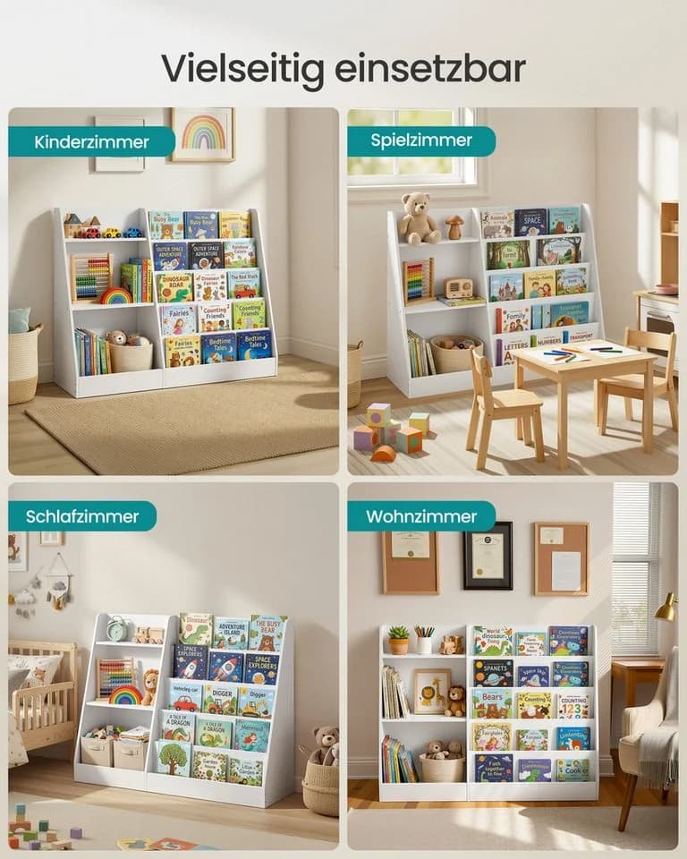 SONGMICS Kinderregal 5 Ebenen Weiß Montessori Spielzeugtruhe - Bild 5