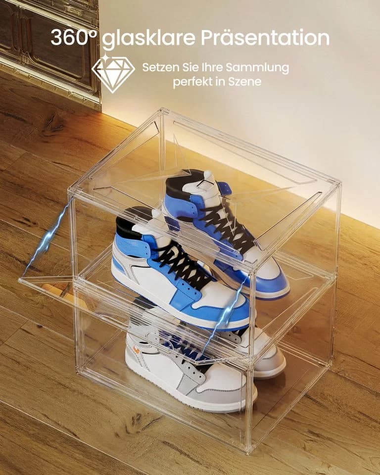 SONGMICS Schuhbox Set Transparent Stapelbar - Bild 3