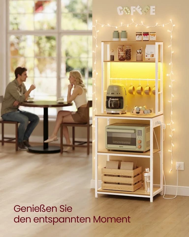 VASAGLE Standregal mit LED-Beleuchtung und Steckdosen - Bild 5
