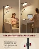 VASAGLE LED-Stehlampe Mattschwarz mit Timer und Fernbedienung Bild 3