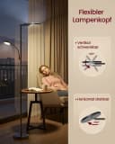 VASAGLE LED-Stehlampe Mattschwarz mit Timer und Fernbedienung Bild 4