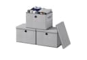 SONGMICS Aufbewahrungsbox 3er Set mit Deckel und Griffen Hellgrau Bild 2