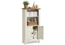VASAGLE Badschrank Landhausstil Weiß/Braun mit verstellbarer Ablage Bild 2