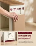 VASAGLE Badschrank Landhausstil Weiß/Braun mit verstellbarer Ablage Bild 3