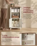 VASAGLE Badschrank Landhausstil Weiß/Braun mit verstellbarer Ablage Bild 5