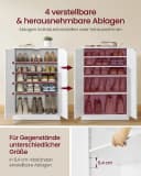 VASAGLE Schuhschrank Weiß mit verstellbaren Ablagen Bild 3