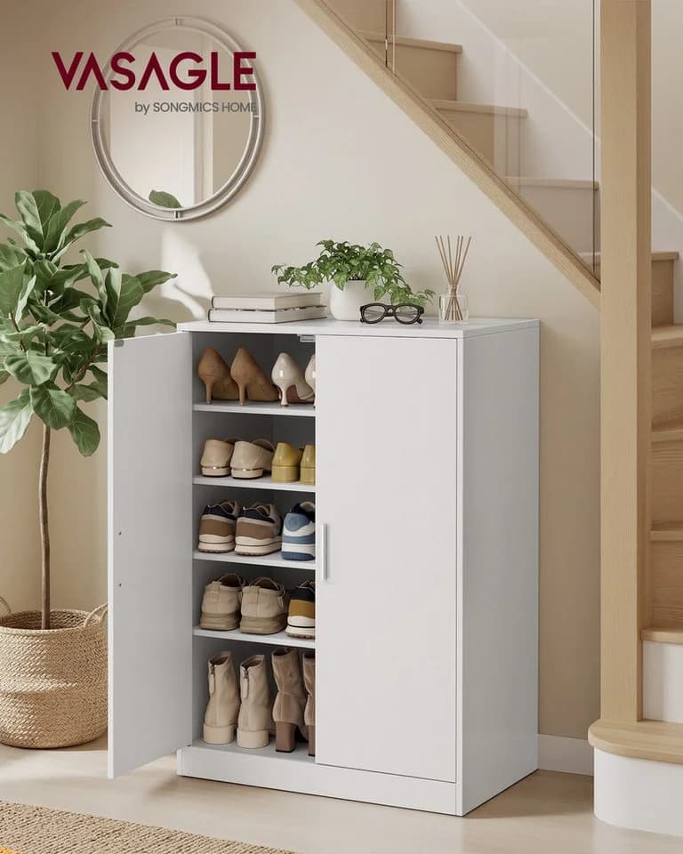 VASAGLE Schuhschrank Weiß mit verstellbaren Ablagen - Bild 5