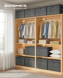 SONGMICS Aufbewahrungsbox 3er Set mit Deckel und Griffen Grau Bild 1